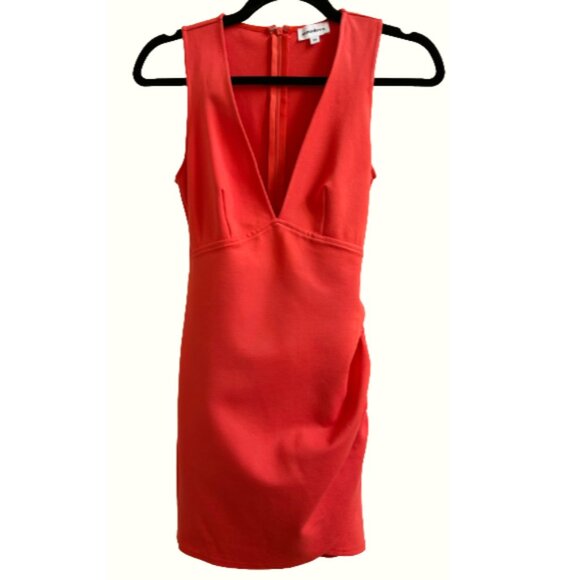 Superdown Skye Vibrant Orange Ruched Wrap Mini Dress REVOLVE Bodycon XS - Picture 2 of 12